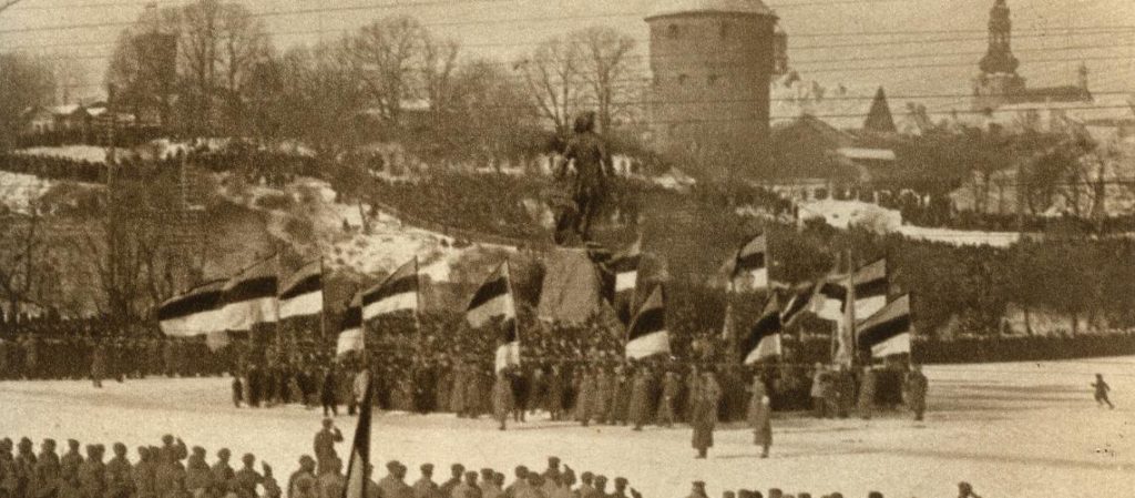 Празднование первой годовщины Дня независимости на Площади Свободы в Таллине в 1919 году.