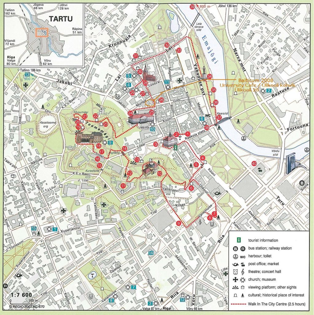 Карта Старого города Тарту
