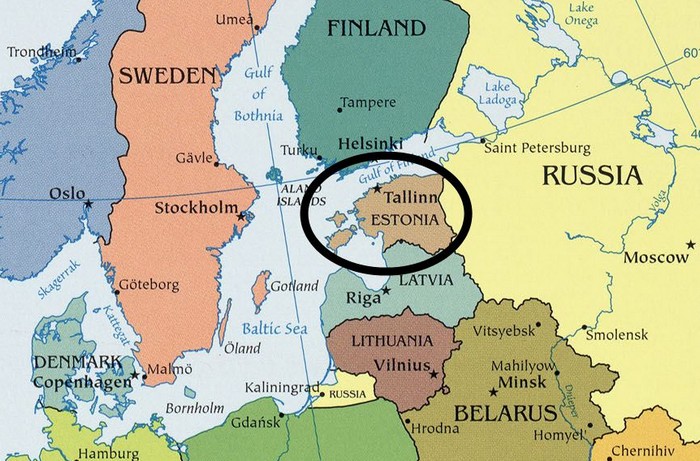 Таллин на карте Европы и мира